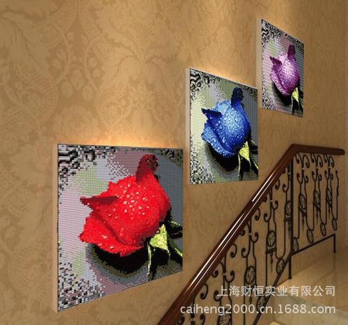 廠家直銷diy5d鉆石畫貼圓鉆花卉樹(shù)脂鉆滴水玫瑰布底最新十字繡