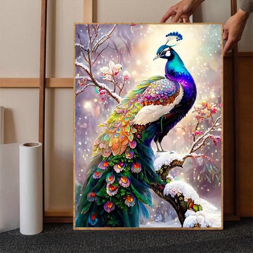 花開(kāi)富貴孔雀5d鉆石畫新款點(diǎn)鉆十字繡滿鉆吉祥動(dòng)物玄關(guān)磚石畫手工